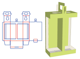 手提式二格包装盒,酒盒包装,两瓶装包装设计
