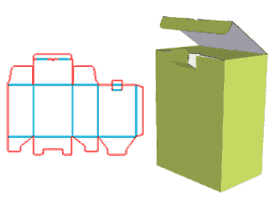 上盖插口底部自锁底管式盒,彩盒,卡纸瓦楞纸坑纸盒,包装结构设计,包装盒结构,包装设计,化妆品包装,化妆品包装设计,电子产品