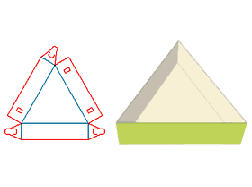 三边形展示盒|异型包装盒设计|盘式纸盒|托盘式结构|异形结构设计