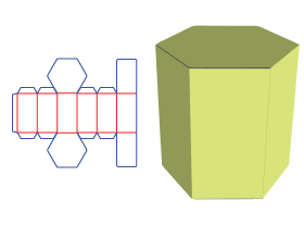 六棱柱展开图盒子图片