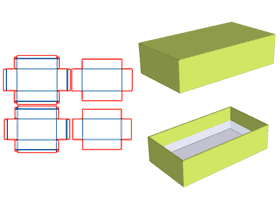 天地盖包装盒设计,盖到底,V槽设计