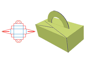 手提包装盒,食品包装盒,蛋糕包装结构设计