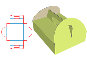 手提包装盒,食品包装盒,蛋糕包装结构设计
