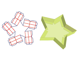 五角星展示盒|异型包装盒设计|盘式纸盒|托盘式结构|异形结构设计
