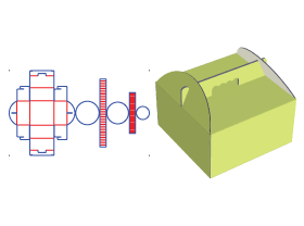 蛋糕盒,手提包装盒,食品包装盒,蛋糕包装结构设计