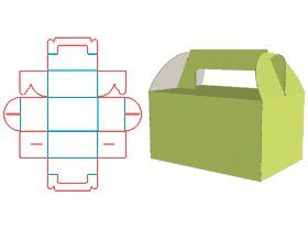 手提包装盒,食品包装盒,蛋糕包装结构设计