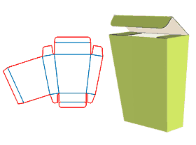 上宽下窄管式盒,梯形盒结构设计,包装彩盒设计,双插盒,异形盒,管式盒延伸盒型