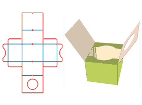 食品包装盒结构,蛋糕盒,翻盖纸箱,翻盖盒,折叠纸盒