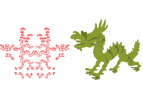 拼图,动物样式,龙模型